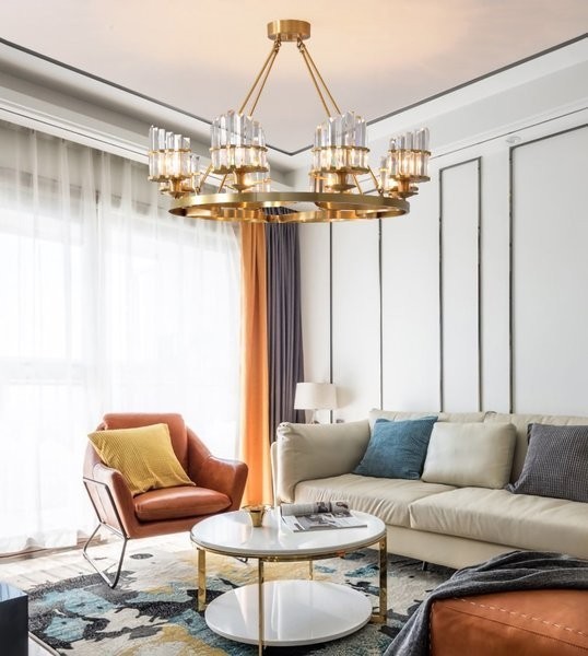 Brass/ Pure Crystal Chandelier