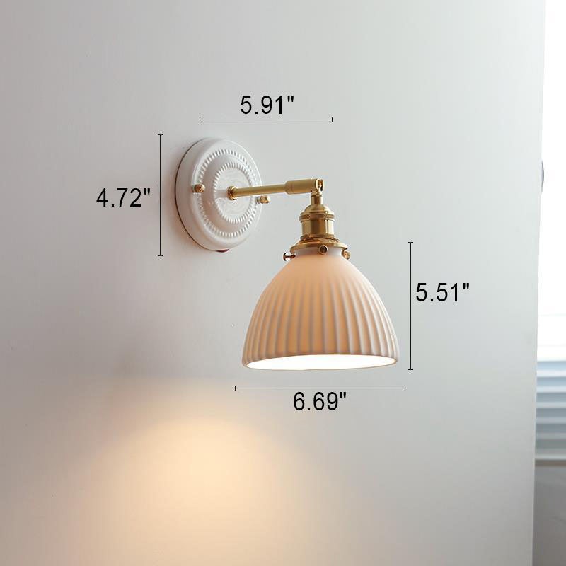 Vintage Japanese Ceramic Brass 1-Light Wall Sconce Lamp K1284