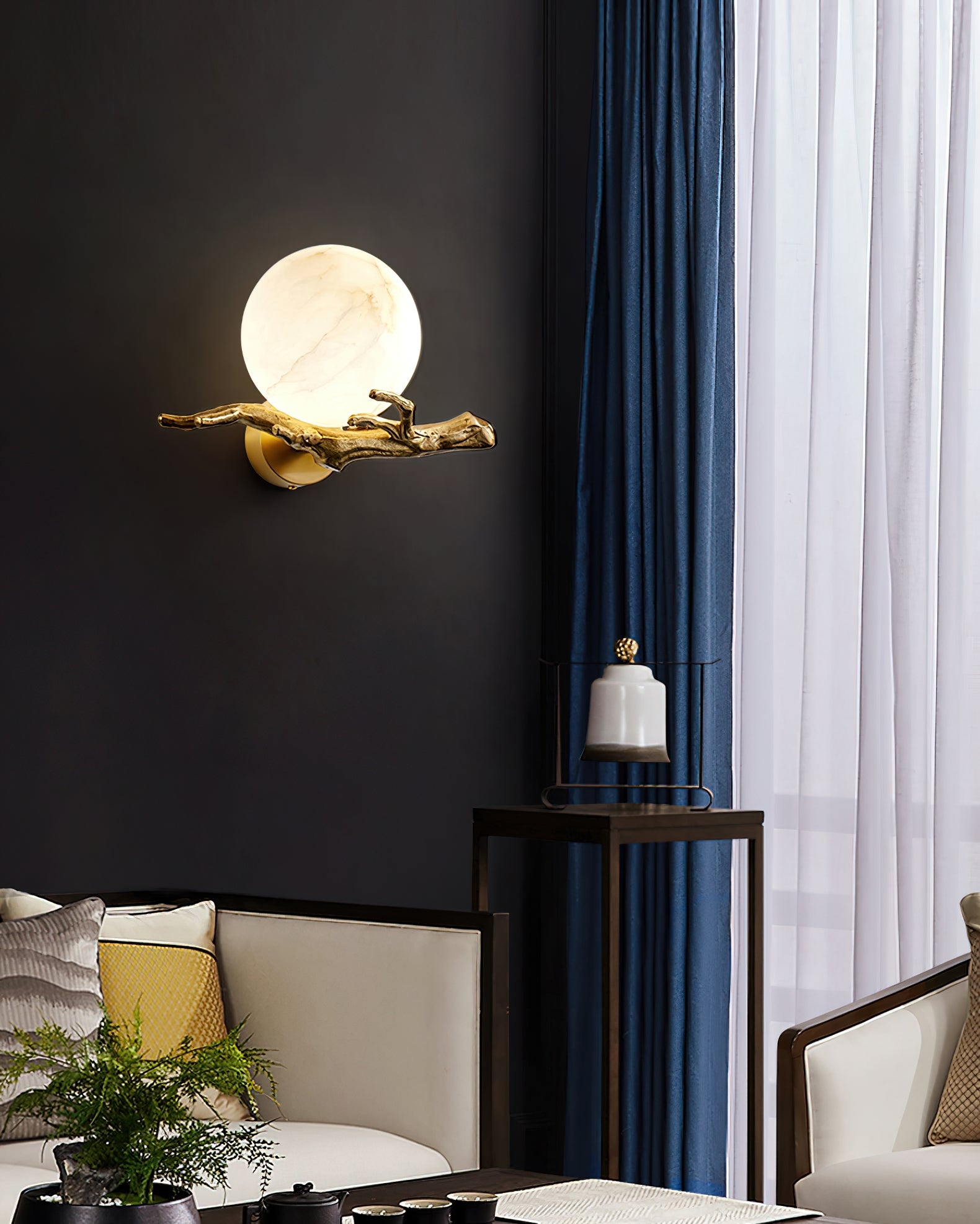 Retro Twigs Alabaster Wall Lamp D435
