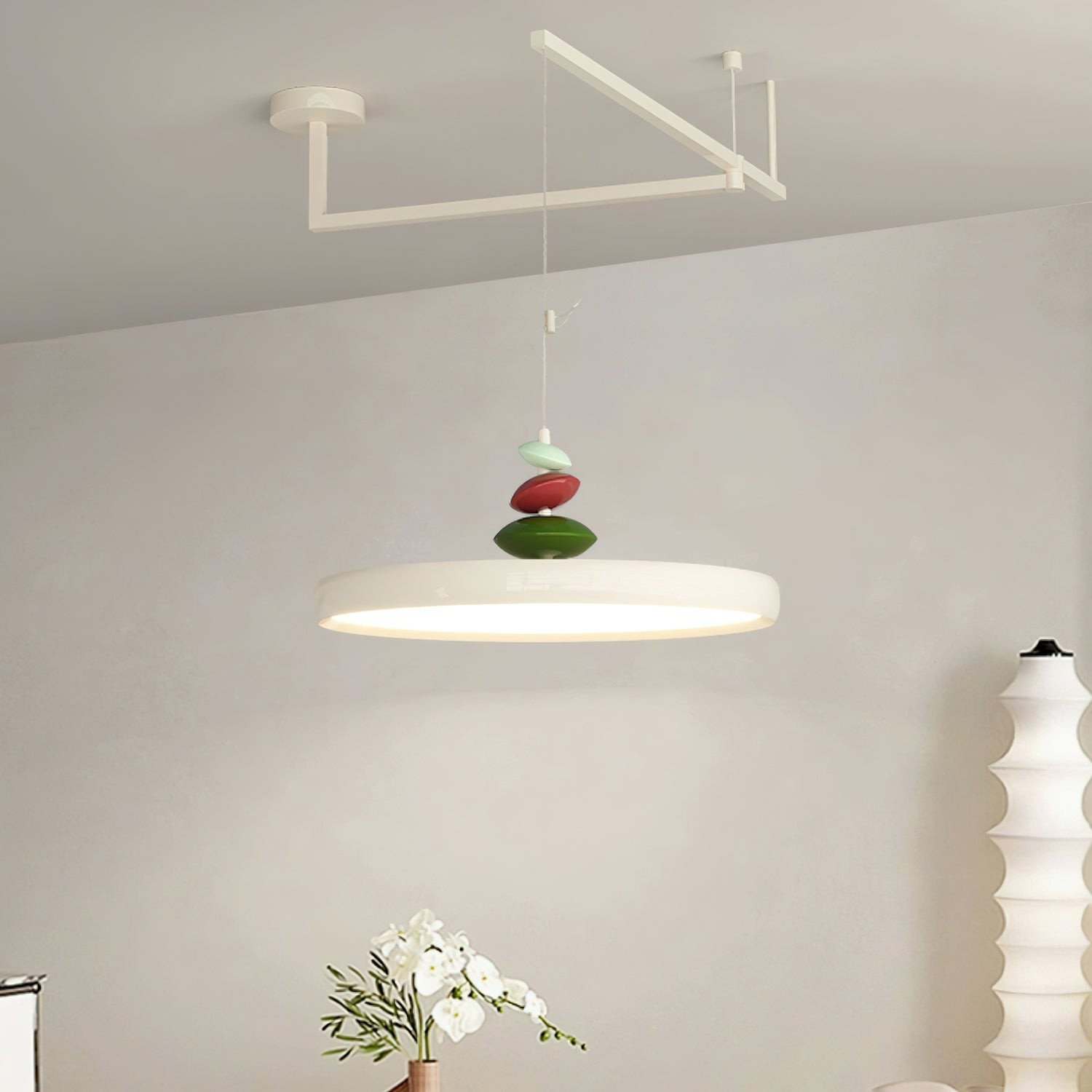 Swing Arm Stone Pendant Light K683
