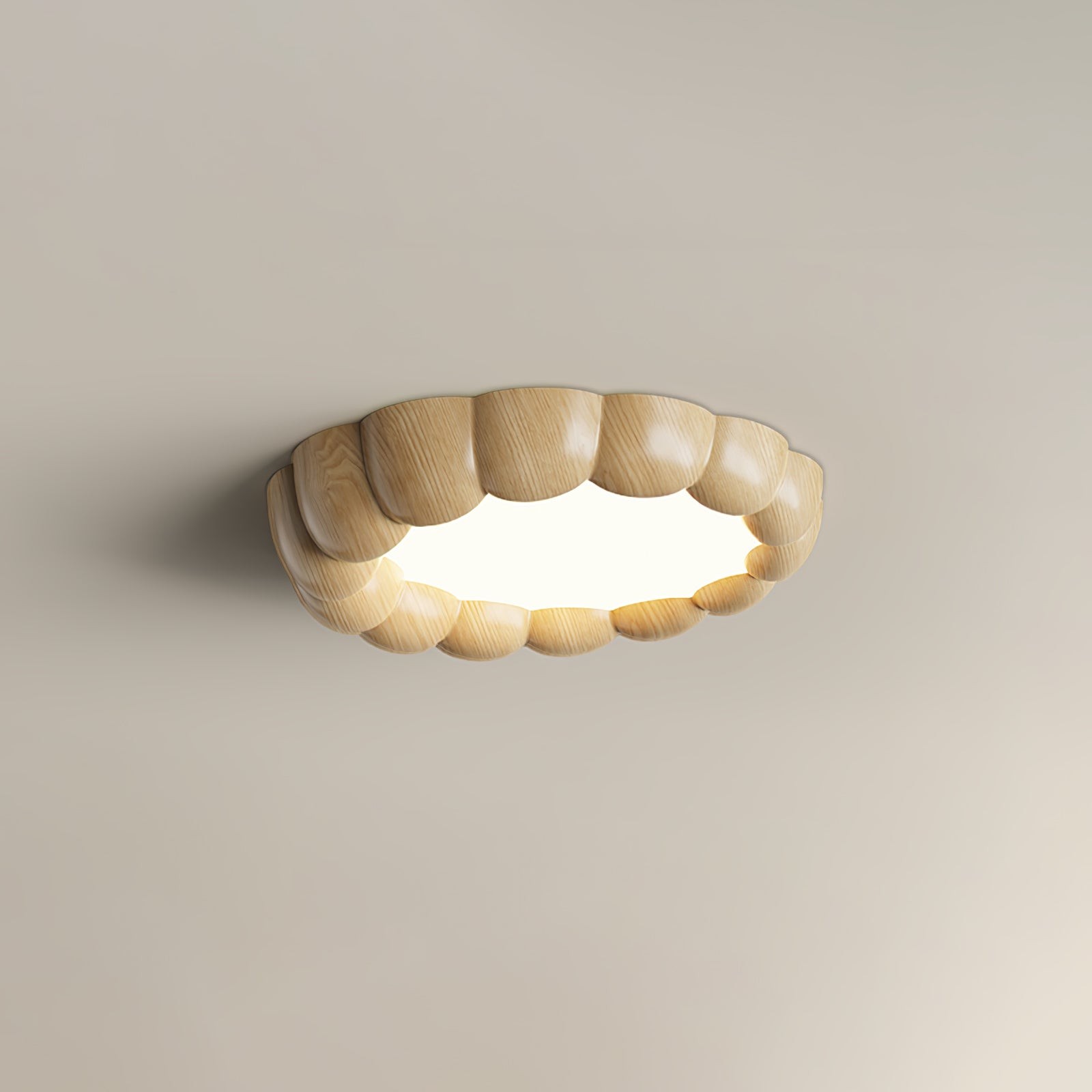 Faux Wood Ripple Ceiling Lamp K377