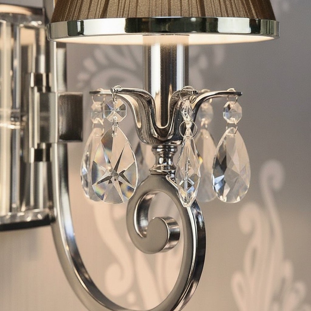Talonis Luxury Crystal Wall Sconce - Chrome Finish Frame for Bedrooms and Home Décor K1933