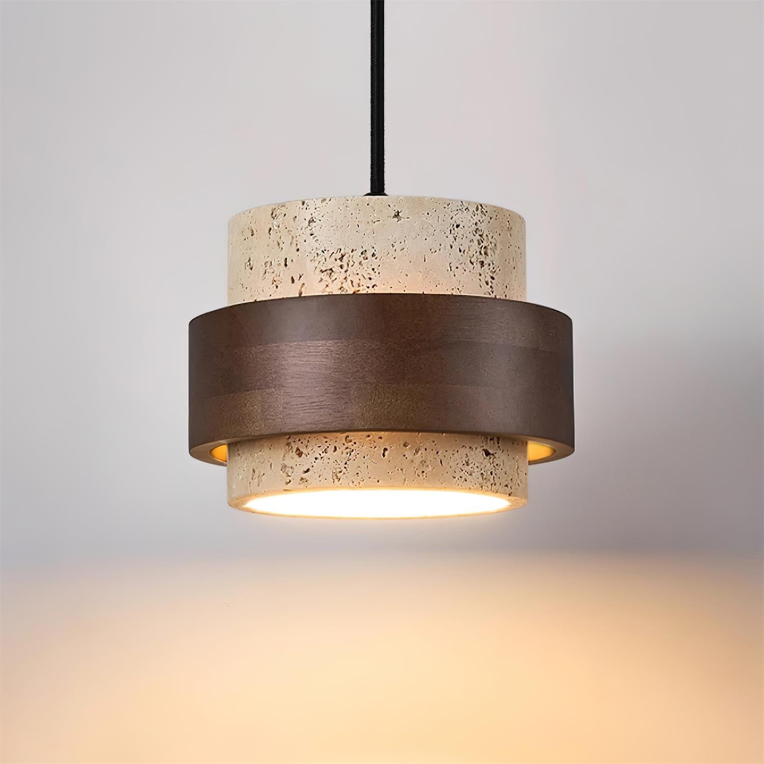 Cylinder Travertine Pendant Lamp K324