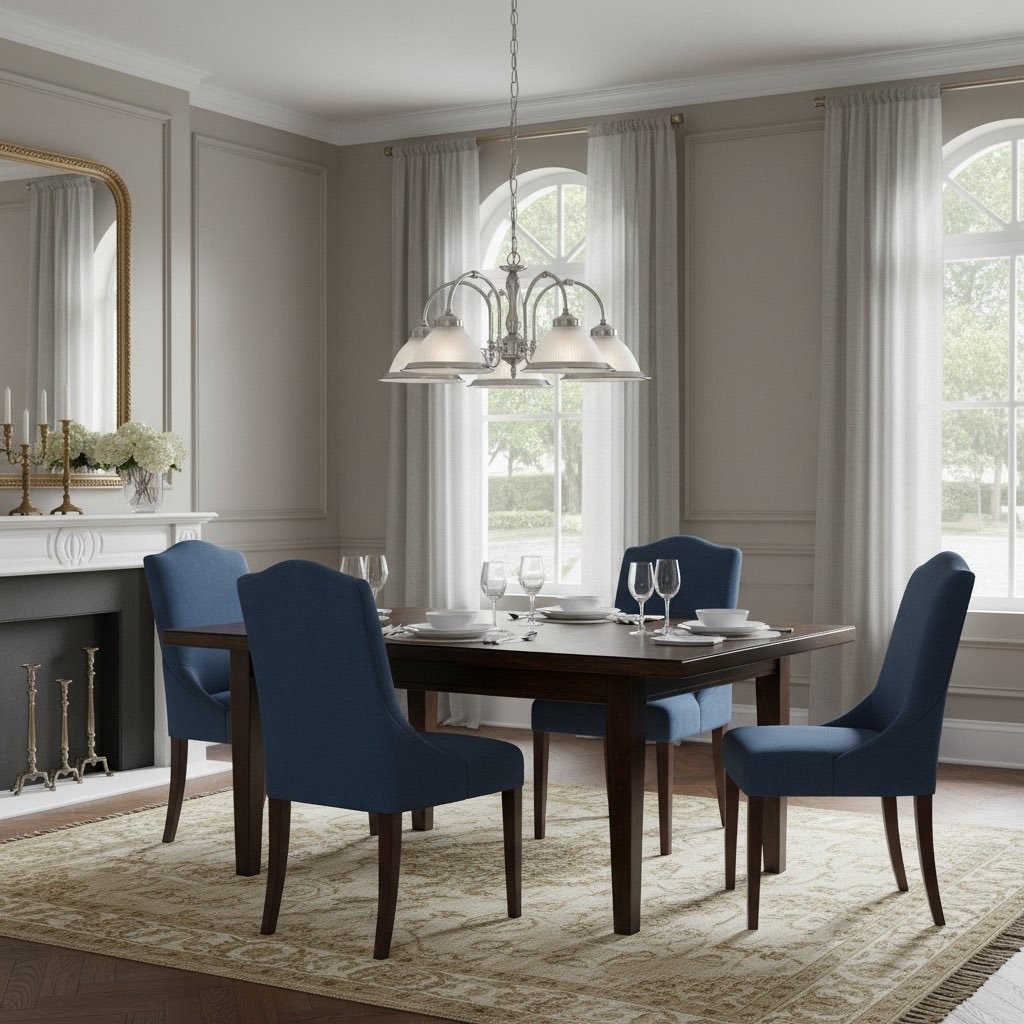 TF Vintora Ribbed Glass Pendant Light - Elegant Metal Trim for Kitchens, Dining Areas and Hallways K1994