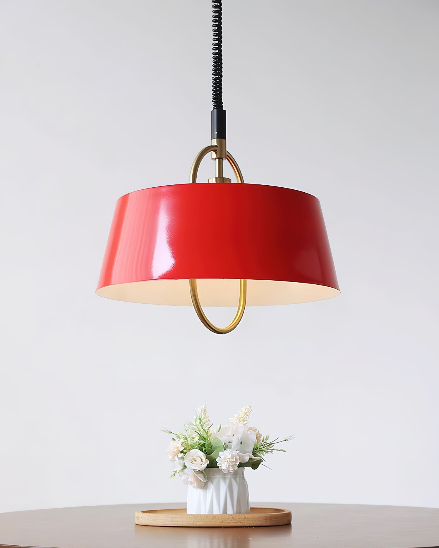 Retro Classic Drum Shaped Retractable Metal Pendant Lamp K233