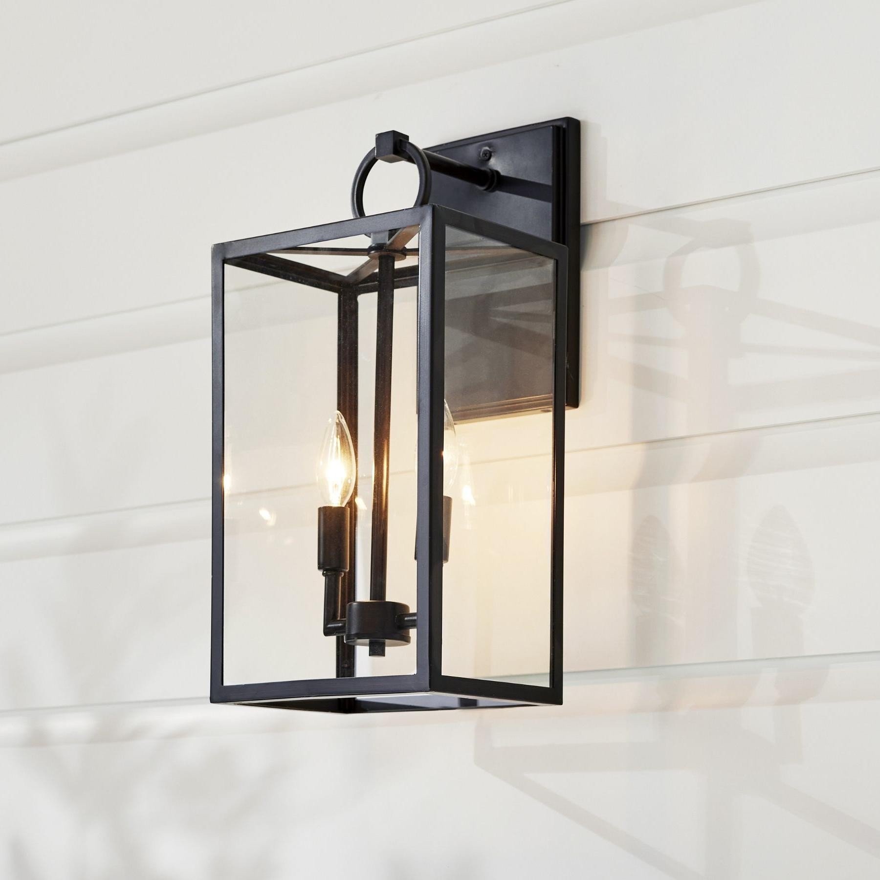 Ferrix Modern Glass and Iron Outdoor Wall Lamp - Stylish Exterior Lighting for Porch K1360