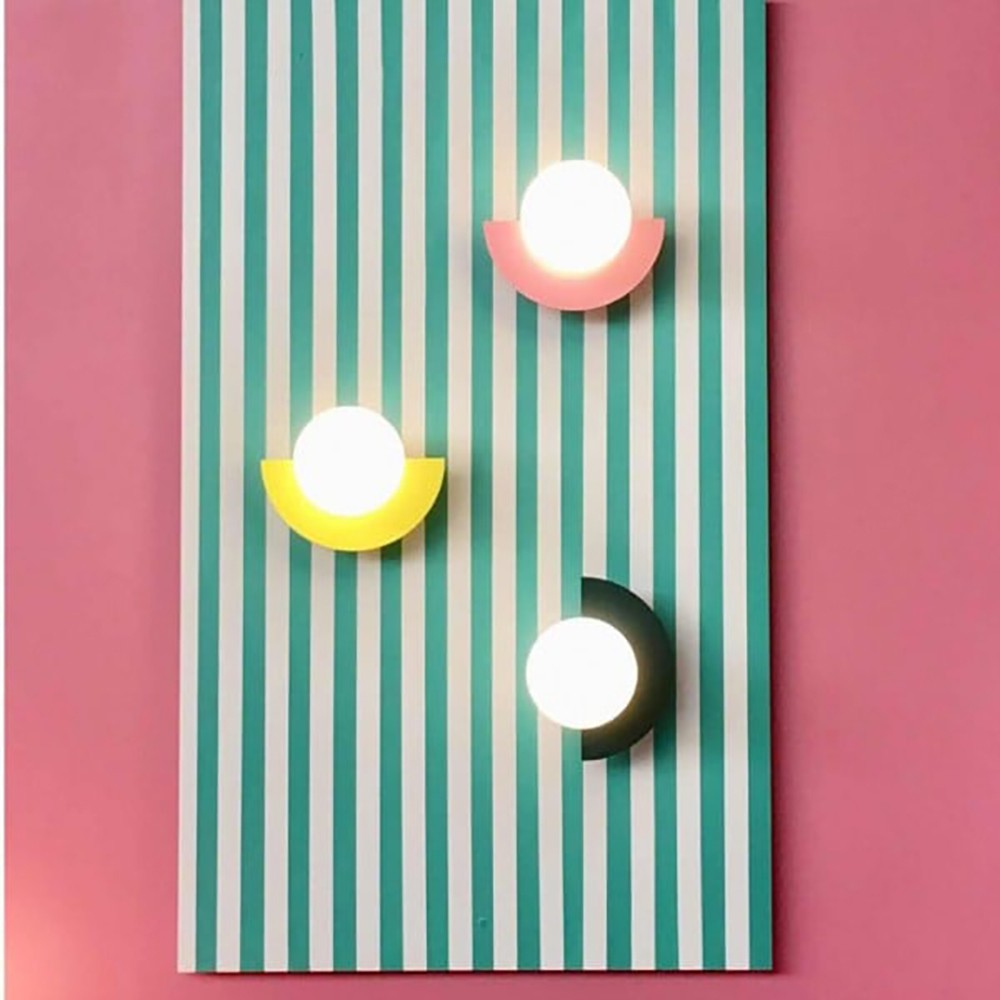 Nordic Candy Glass Orb Wall Lamp - Modern Colorful Sconce for Bedroom and Living Room K167