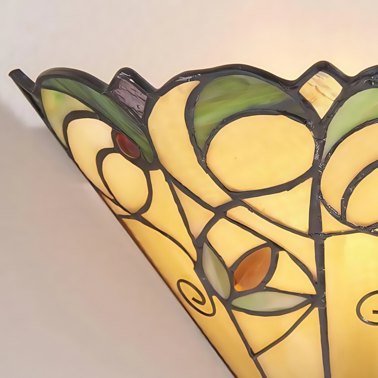 TF Jamelia Art Nouveau Wall Light with Bevelled Glass Shade - Metal Glass Fixture for Hallway or Bedroom K1985