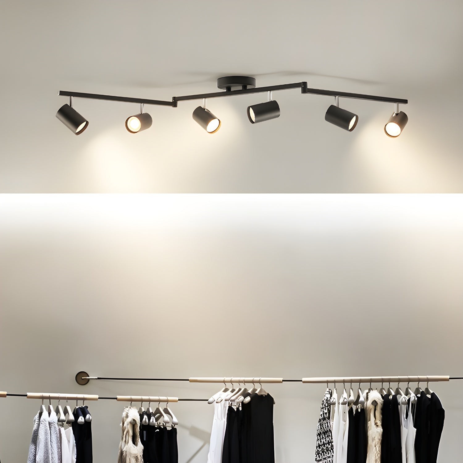 Row Of Multi-Head Metal Ceiling Lights K373