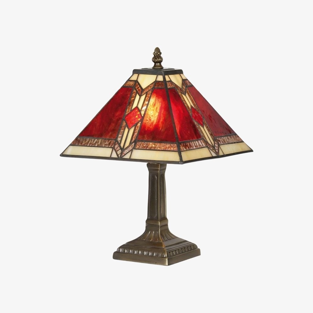 TiffStar Stained Glass Table Lamp - Vintage Style Stained Glass Suitable for Bedrooms and Living Rooms K2013