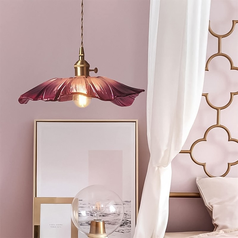 Lotus Retro Glass Pendant Light For Kitchen