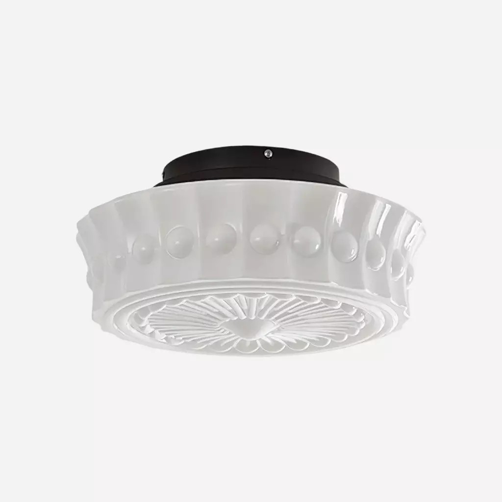 Rigidus French Vintage Glass Cream Style Ceiling Light K431