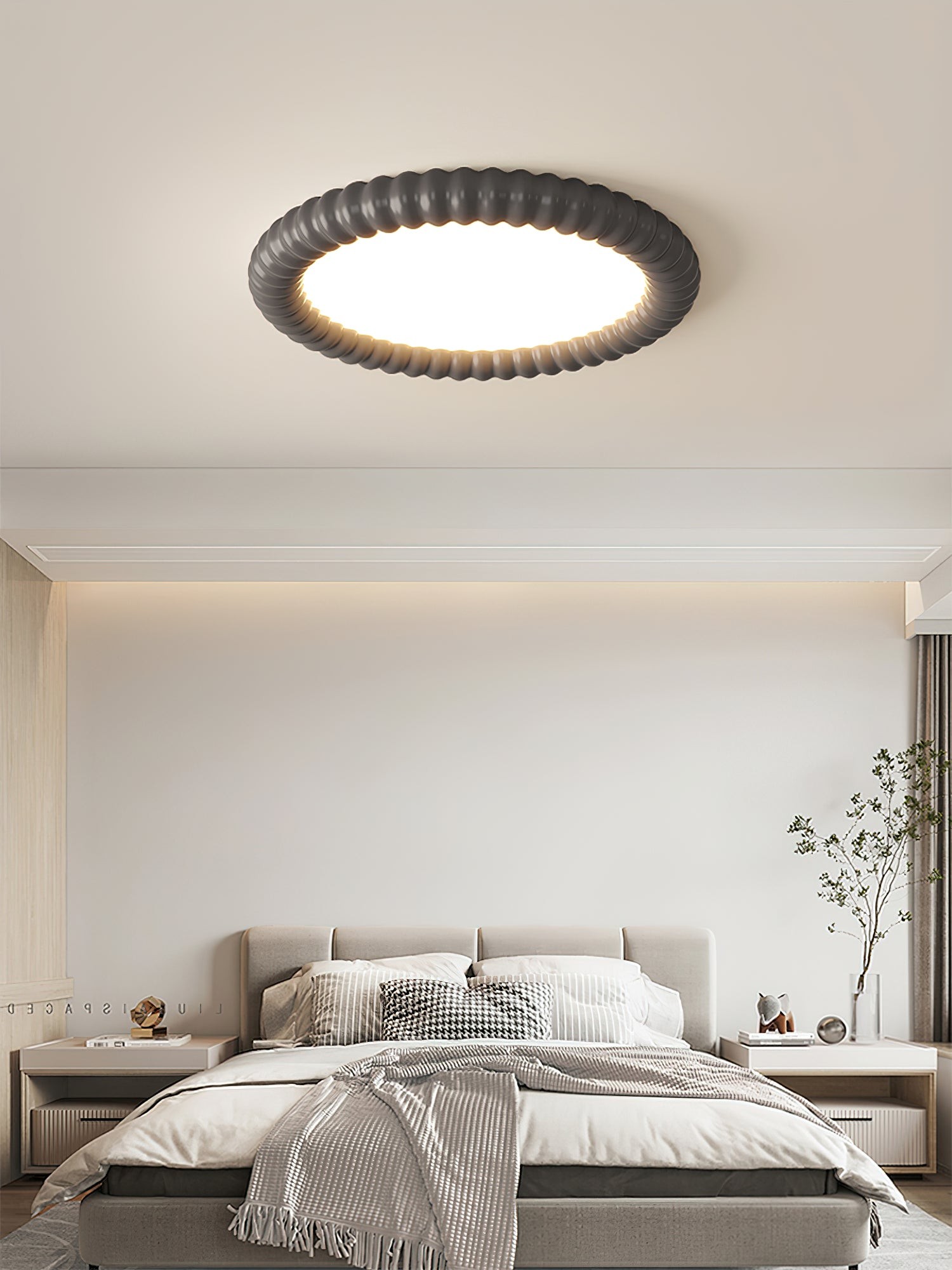 Cream Style Ripple Ring Ceiling Lamp K633