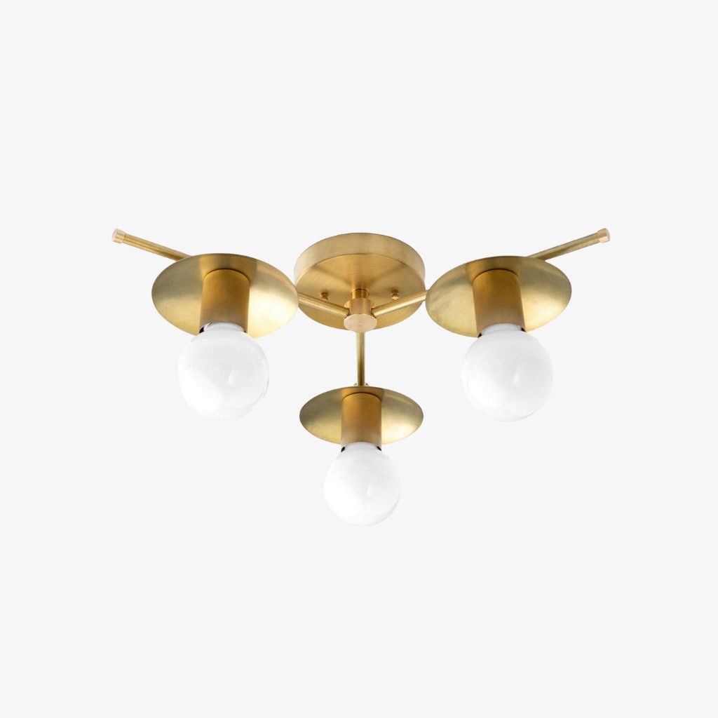 Radiro Globe Industrial Art Deco Light - Unfinished Brass Ceiling Light with Backsplashes K1466