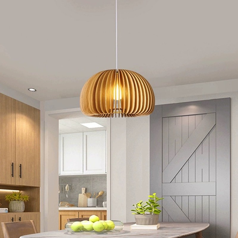 Creative Wooden Pumpkin Pendant Lamp K134
