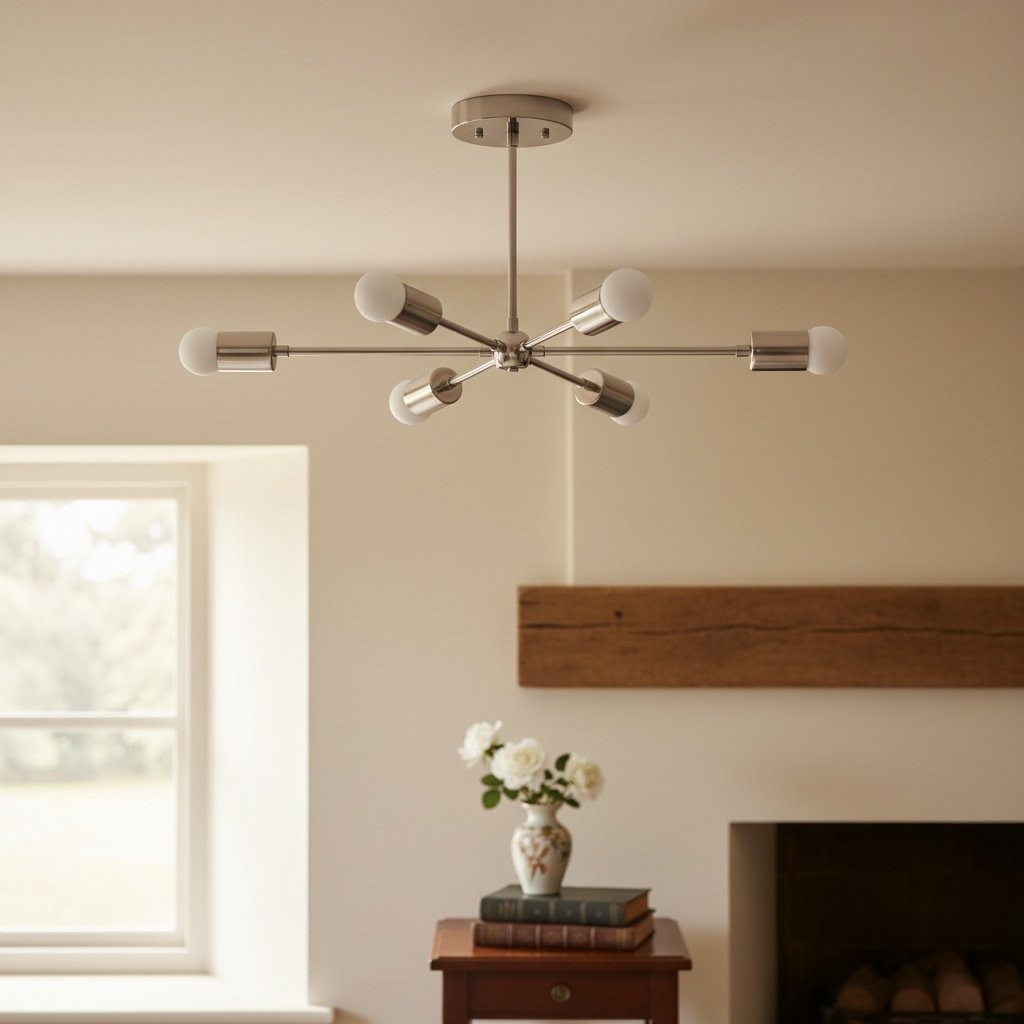 Mobilux Line Mid Century Modern Chandelier - 6 Heads Hanging Light K1436