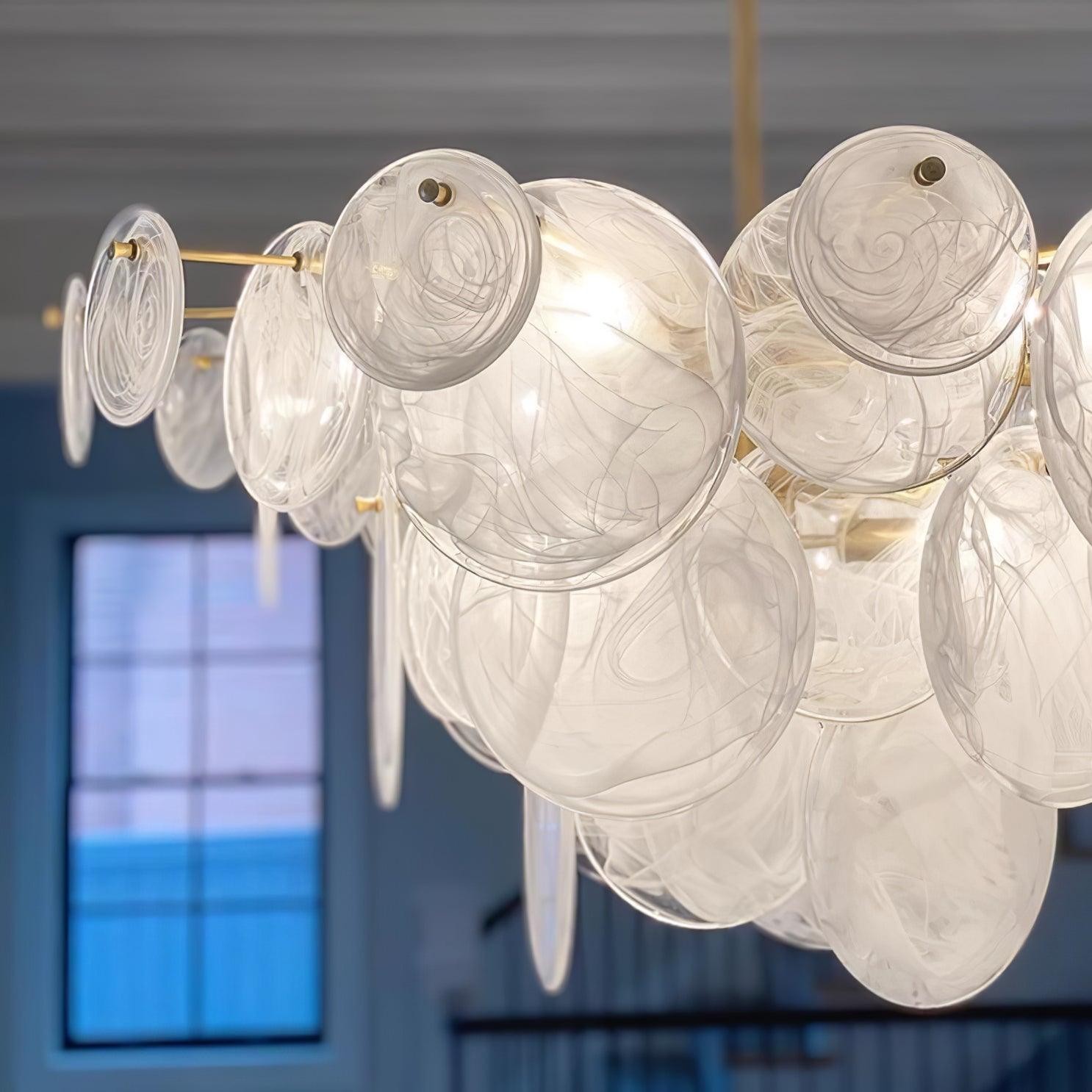 Brass Discs Cascading Chandelier K273