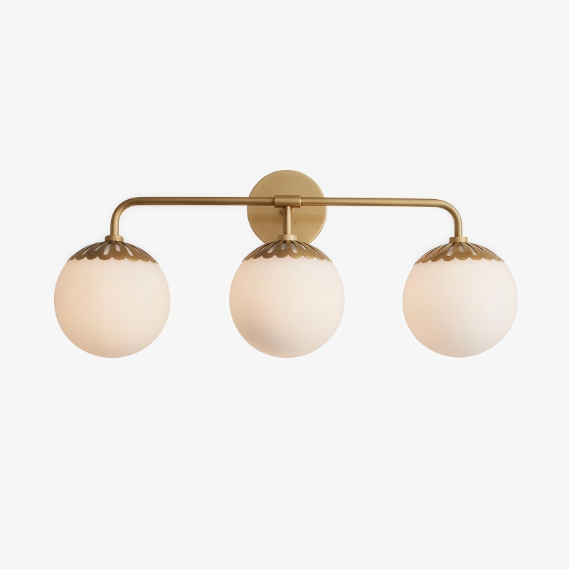 Vinbrea Glass Globe Wall Lamp - Minimal Curved Arm Light for Living Room K2382