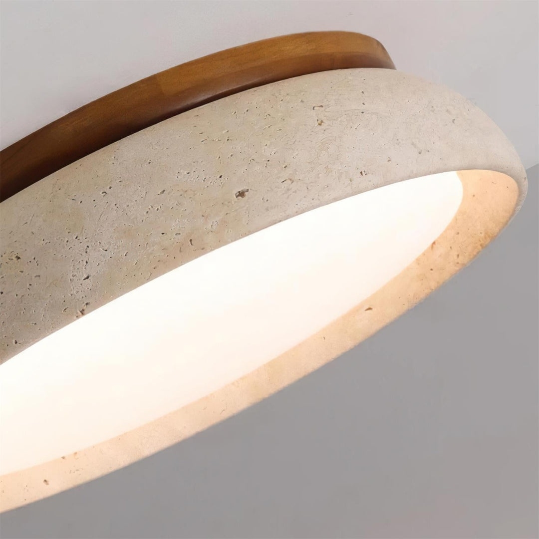 Torvella Round Ceiling Light Sculptural Disc Flush Mount - Modern Natural Bedroom Lighting K2296