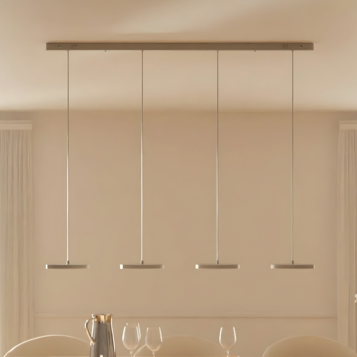Modern Round Disc Flat Pendant Light - Multi-Light Pendant With LED Light K1555