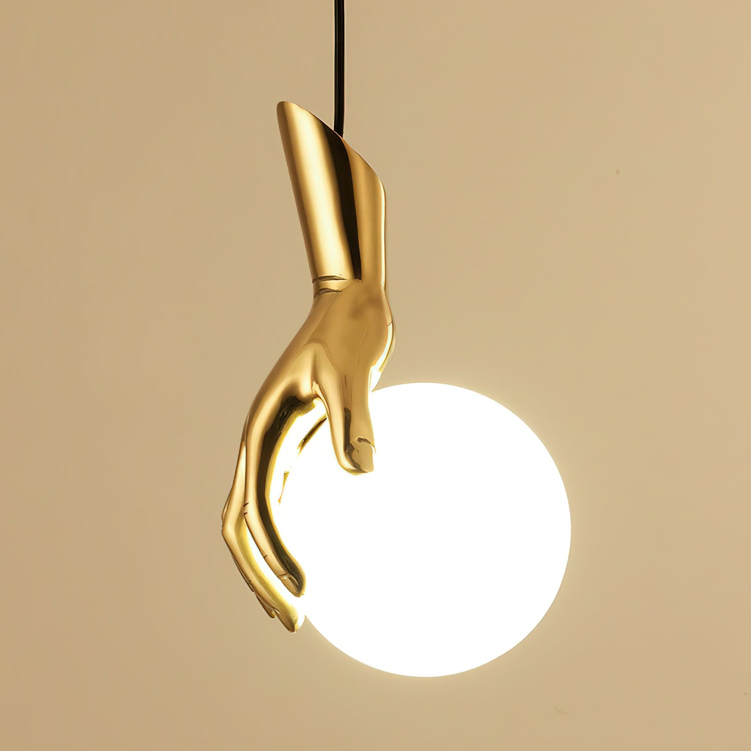 Hand Holding Globe Pendant Light D451
