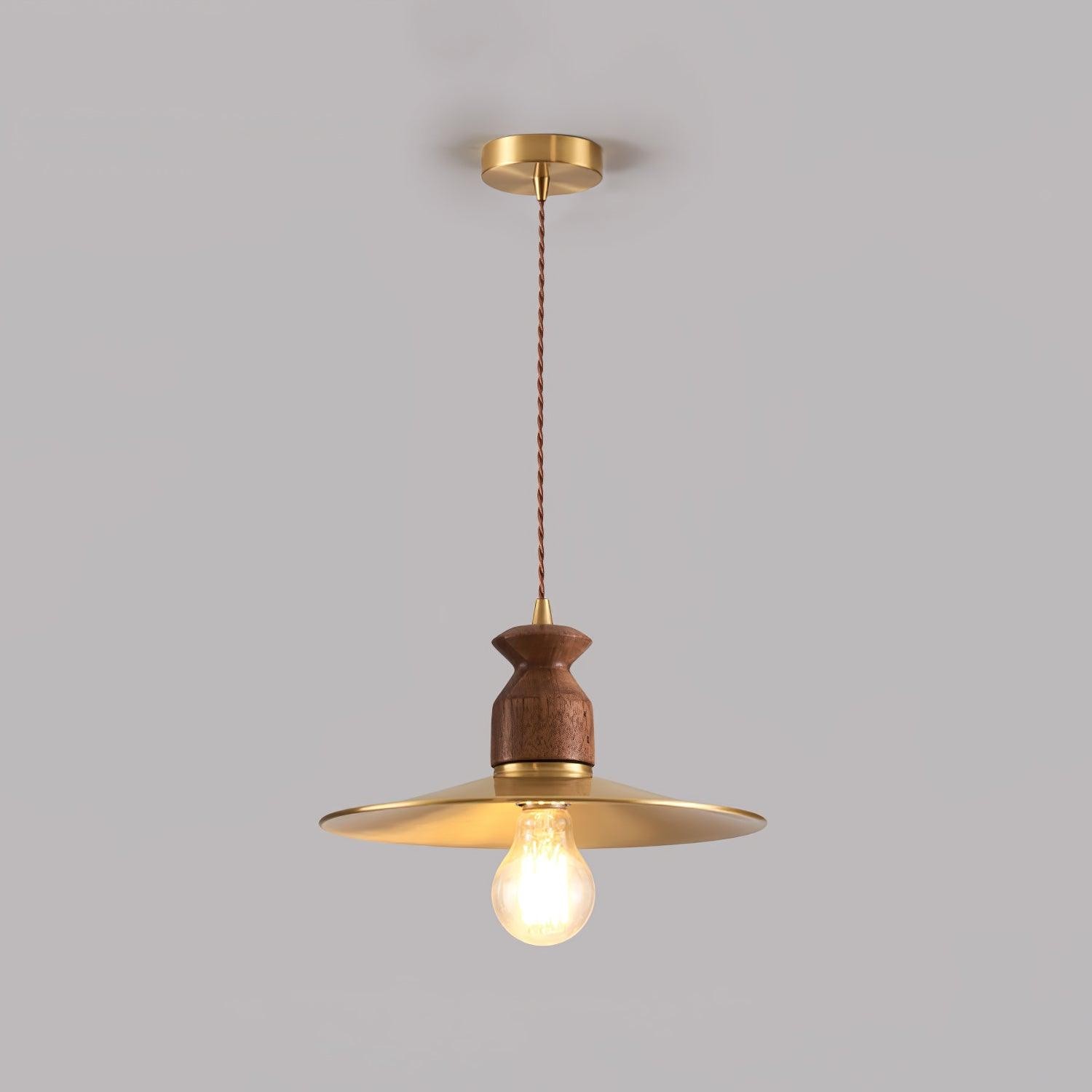 Round Brass Metal Badge Gold Pendant Lamp K272