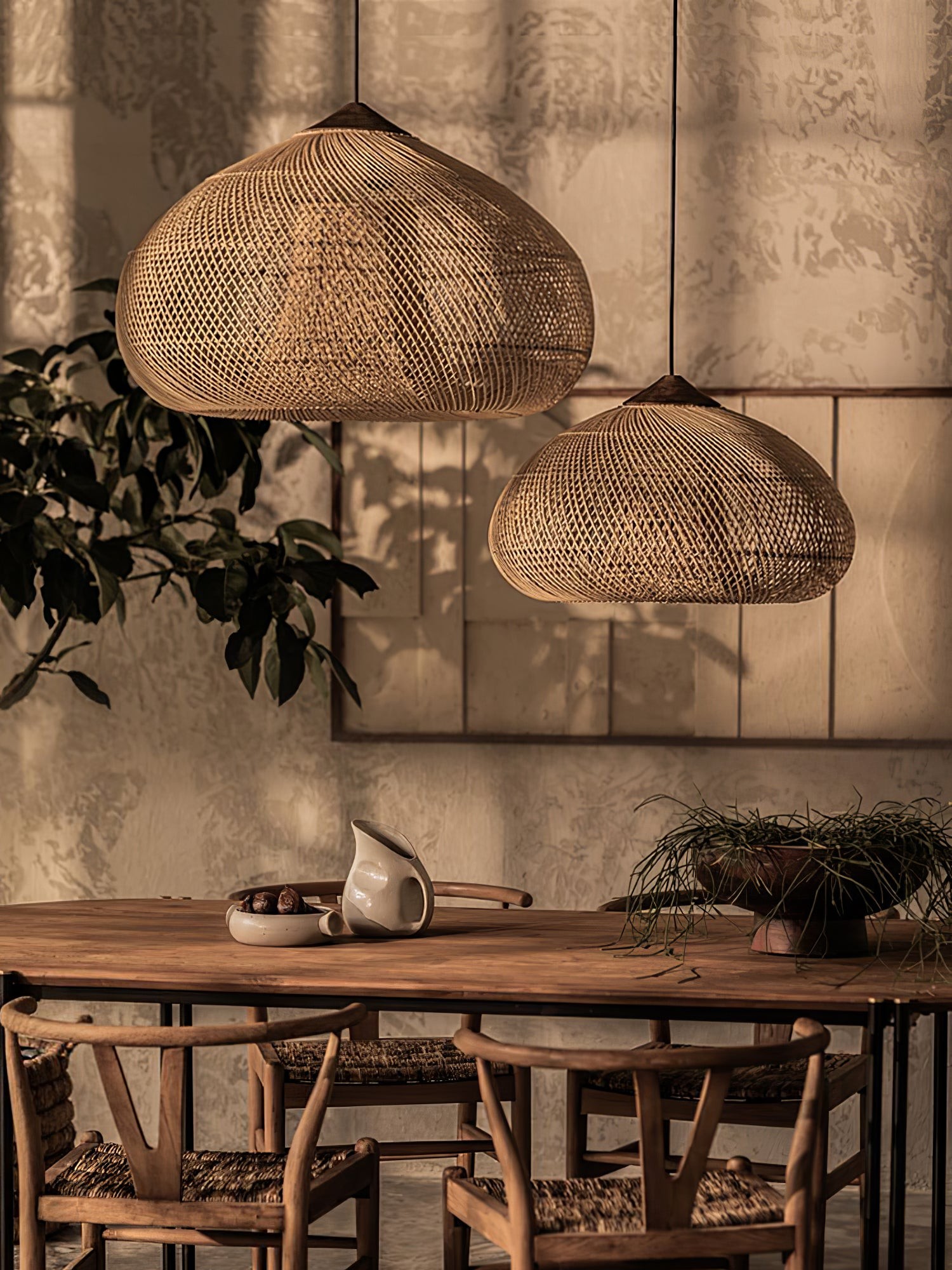 Harp Braided Rattan Pendant Lamp K1175