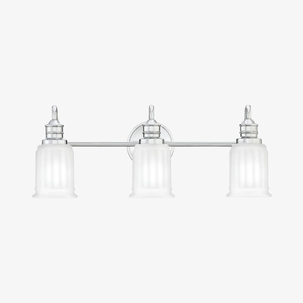 Lirra Bathroom Metal Wall Lamp with Glass Shade - Damp Rated Wall Sconce K2027