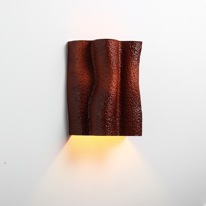 French Folded Resin Ribbed Wall Sconce For Hallway K178