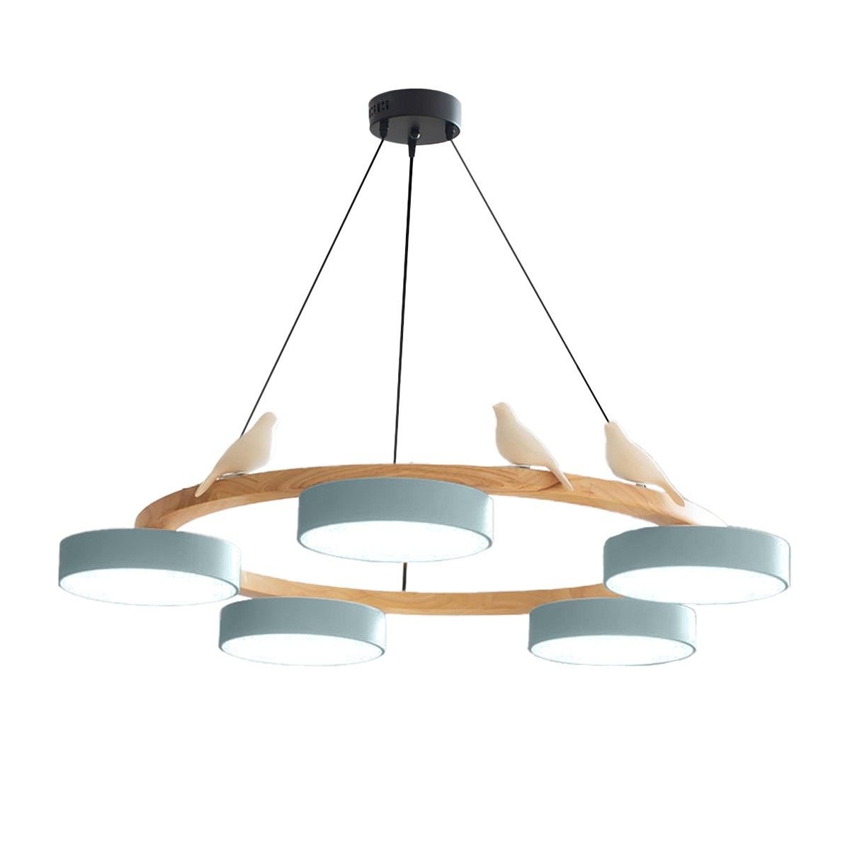 Nordic Wooden Bird Creative Round Chandelier K789