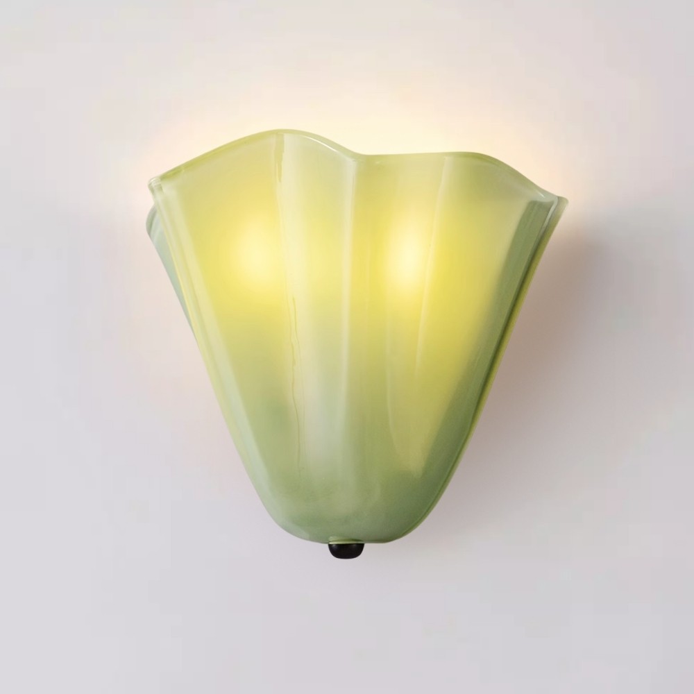 Bellina Retro Fluted Glass Wall Sconce - Mid-century Modern Vera Wall Lamp for Hallway K891
