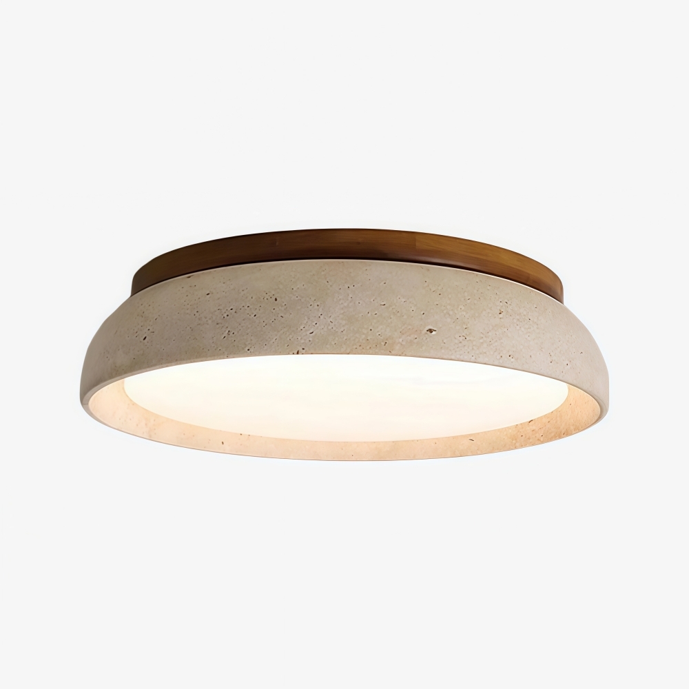 Torvella Round Ceiling Light Sculptural Disc Flush Mount - Modern Natural Bedroom Lighting K2296