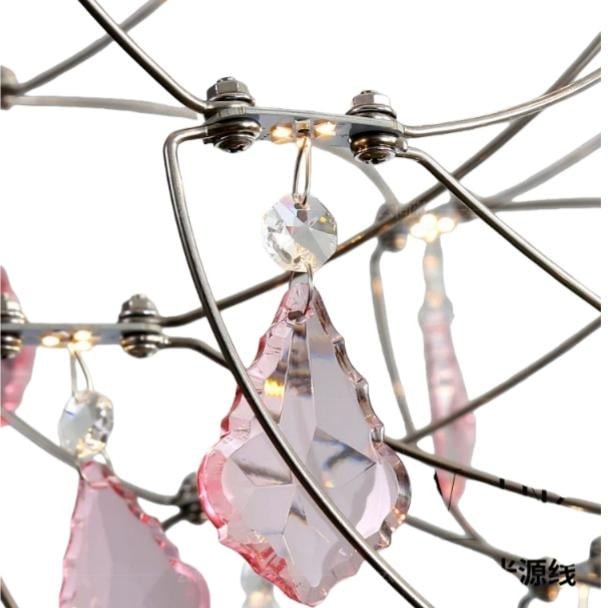 Crynora French Crystal Chandelier - Romantic Firefly Design in Luxe Style for Dining Room or Bedroom K2081