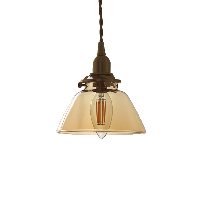 Jasmine Vintage Brass Glass Pendant Light D950