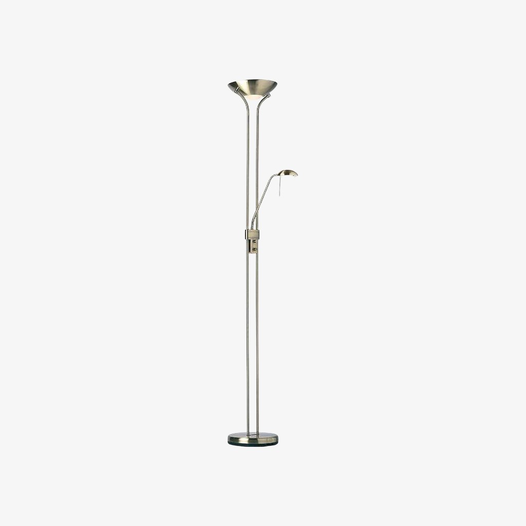 Linexis Art Deco Metal & Opal Glass Floor Lamp - Dual-Light Design for Modern Interiors K1910