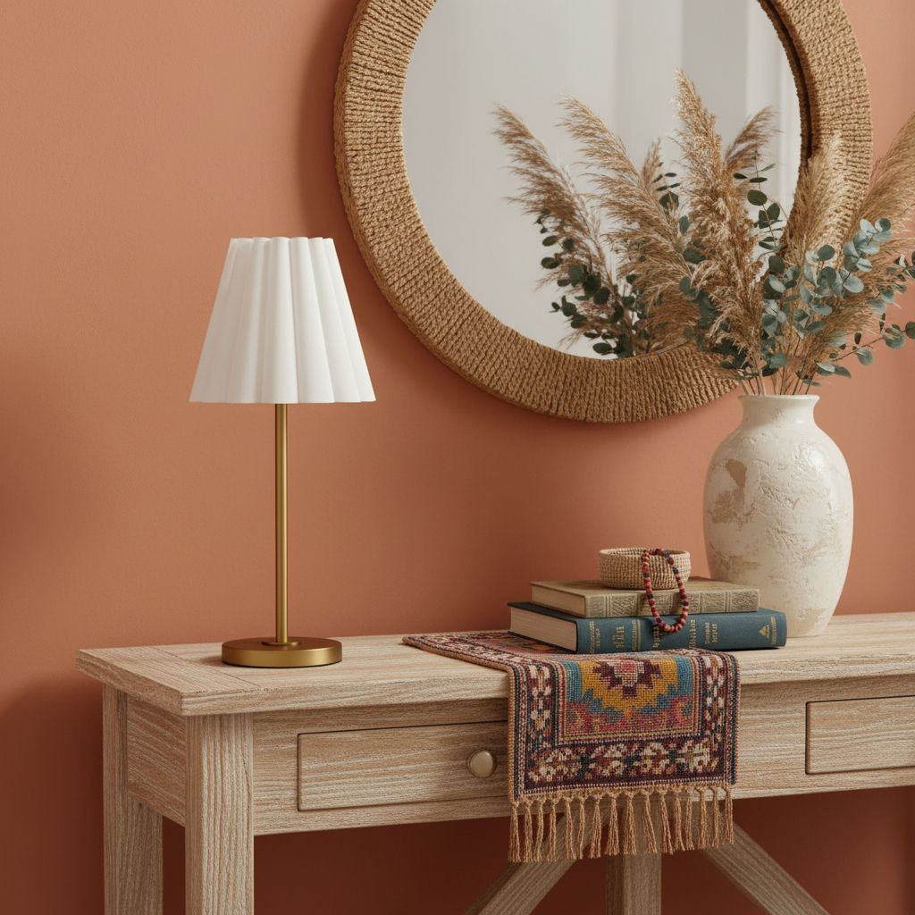 Ruffmeto Transitional Slim Table Lamp - Sculptural Shade Lighting for Living Room or Bedroom K1617