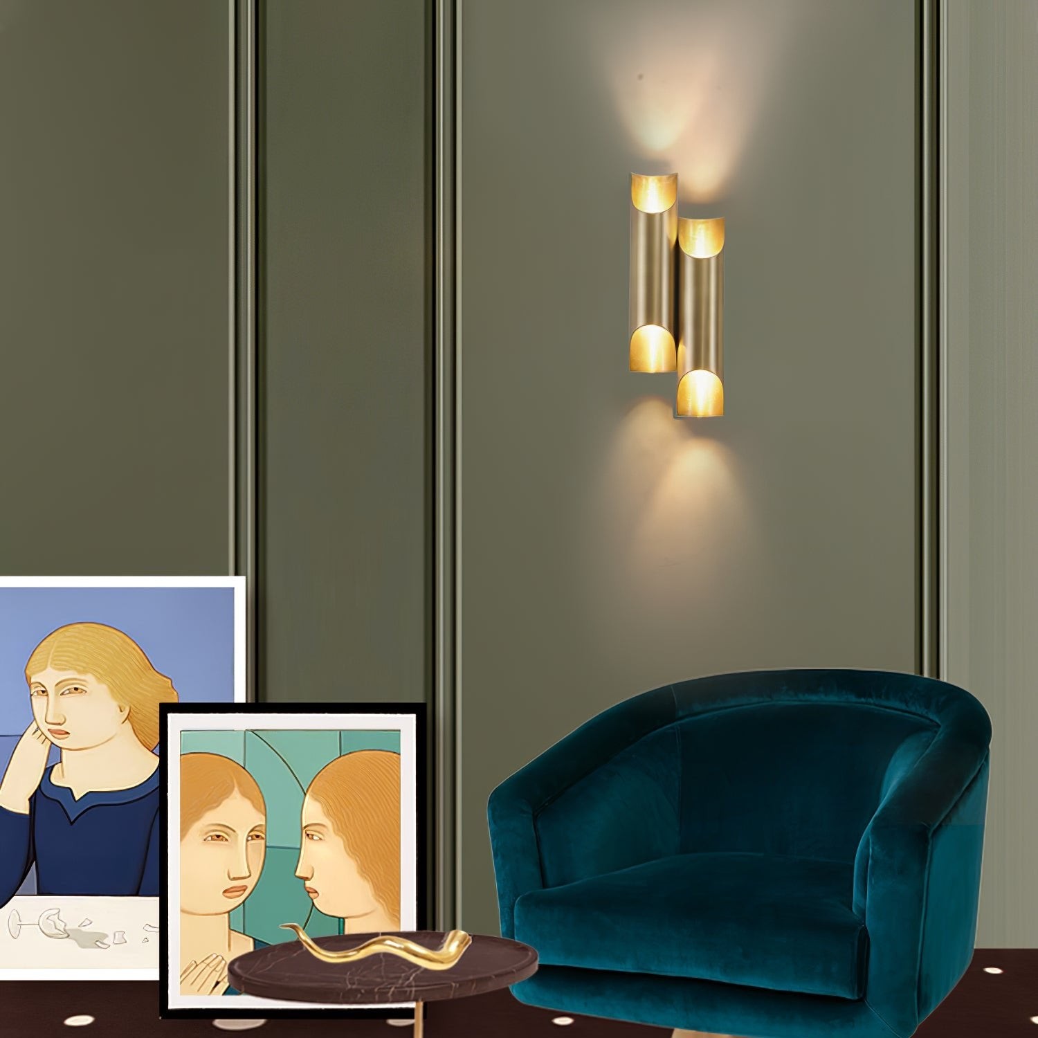 Brass Double Tube Wall Lamp K287
