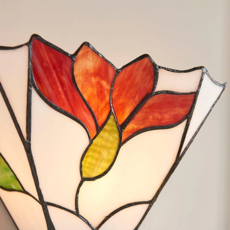 TF Botanica Stained Glass Floral Design Wall Light - Sconce For Hallway And Bedroom K1792