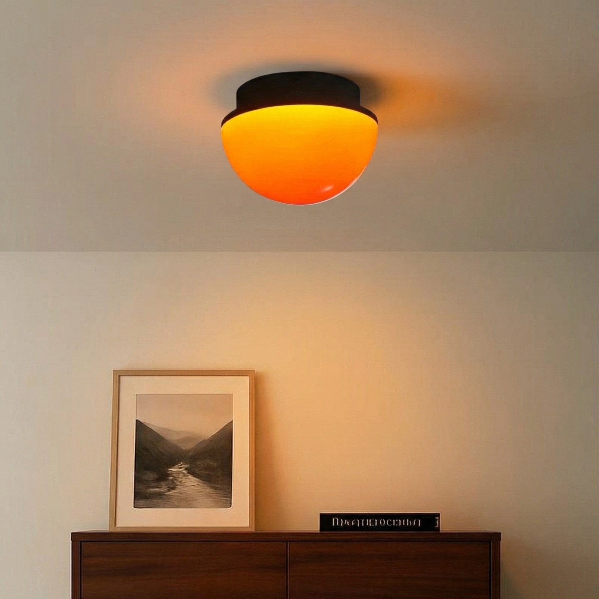 Sunset Glow Acrylic LED Ceiling Light with Ambient Dome for Living Room and Bedroom K2331
