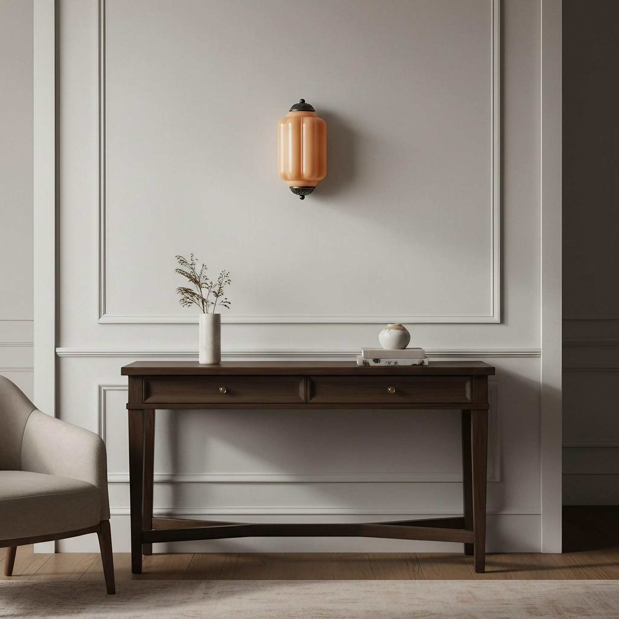 Eloise Long Pumpkin Retro Glass Recessed Wall Lamp K865