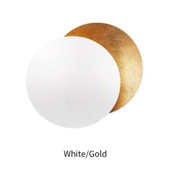 Elegant Round Lederam Wall Lamp - Modern Metallic Wall Light for Living Room