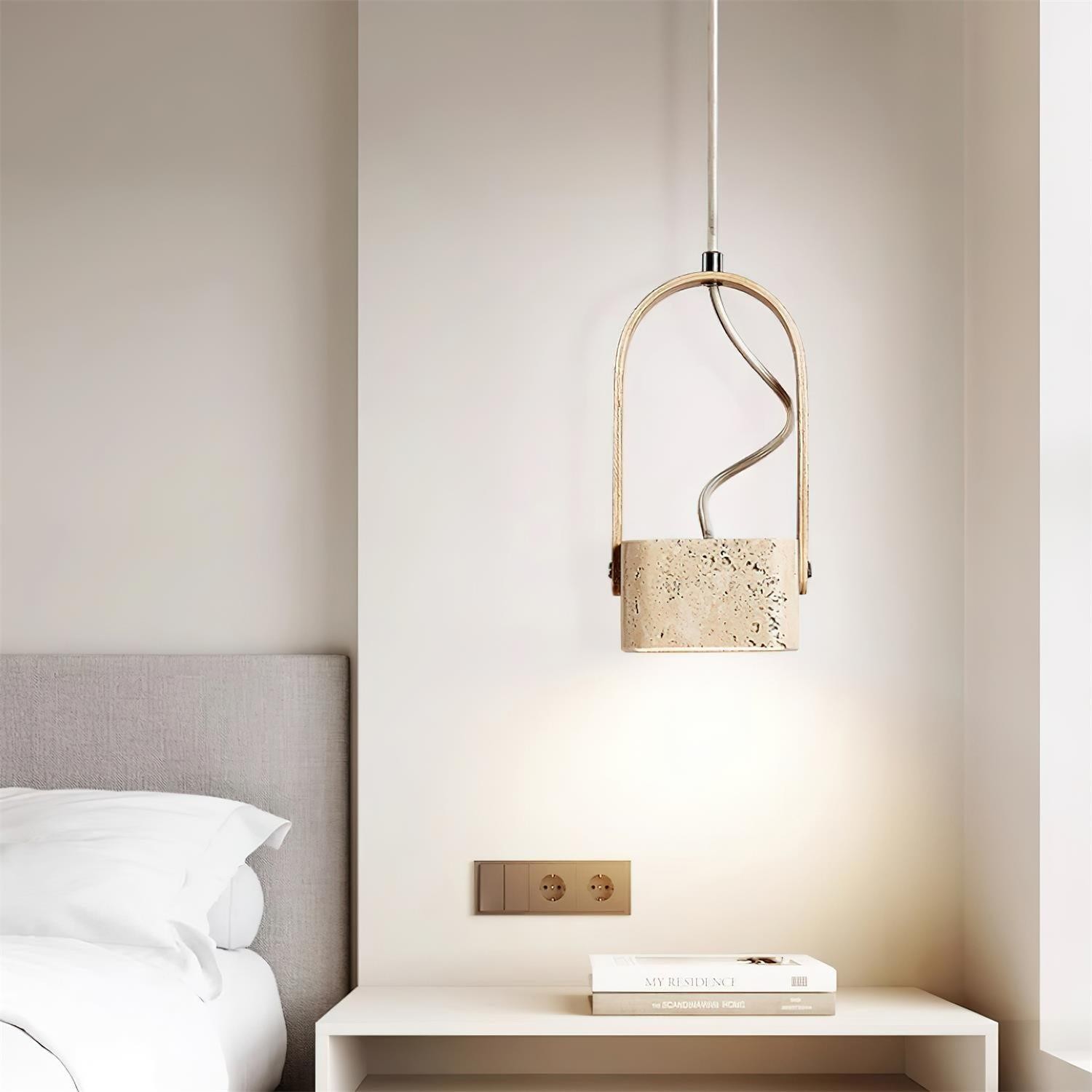 Geometric Yellow Travertine Pendant Lamp K449