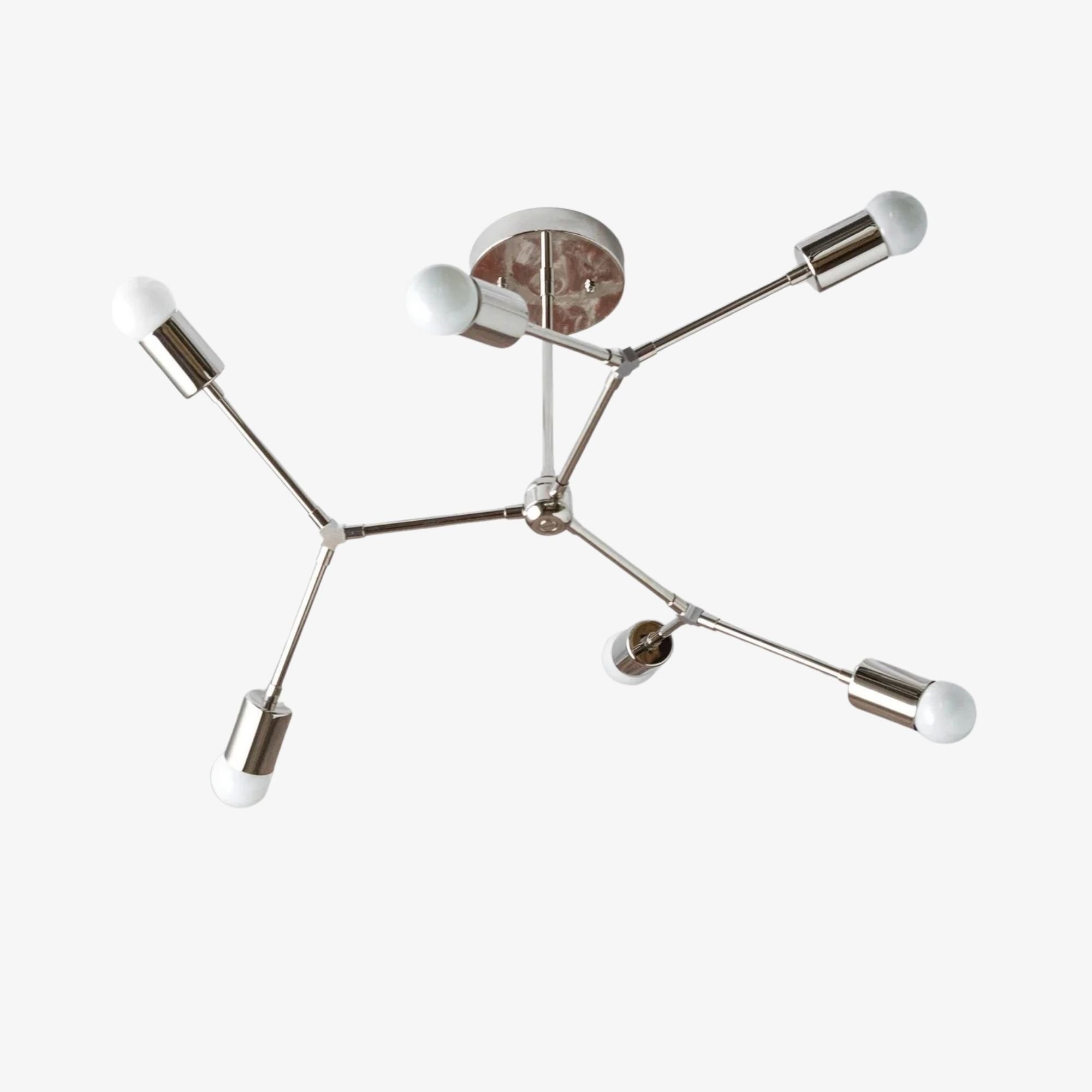 Mobilux Line Industrial Geometric Chandelier - Chrome Nickel Ceiling Light K1443
