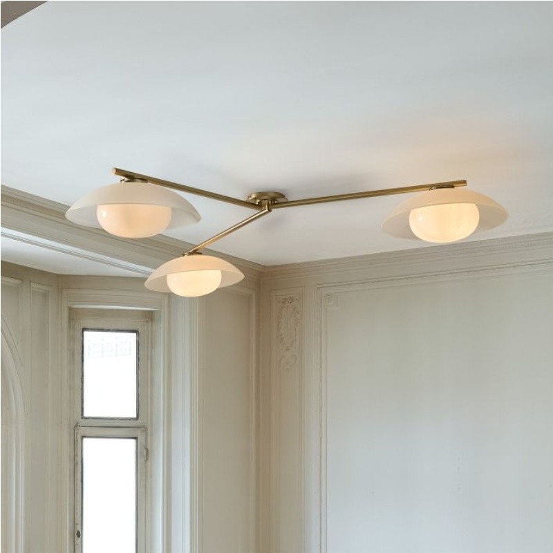 Elorina 3-Light Flush Mount Glass/Metal Ceiling Light - A Stylish Fixture for Modern Spaces K1292