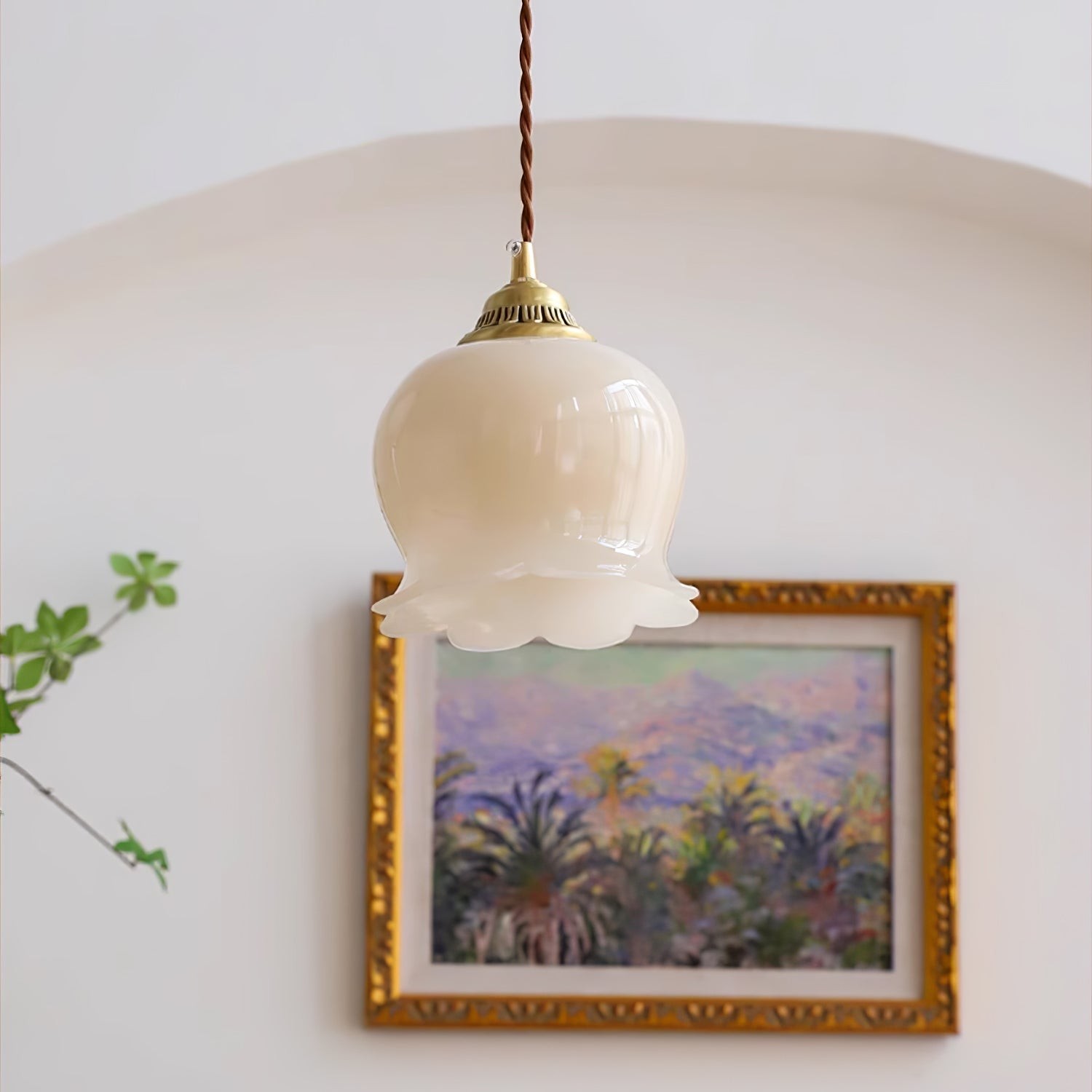 Traditional Glass Flower Pendant Lamp K736