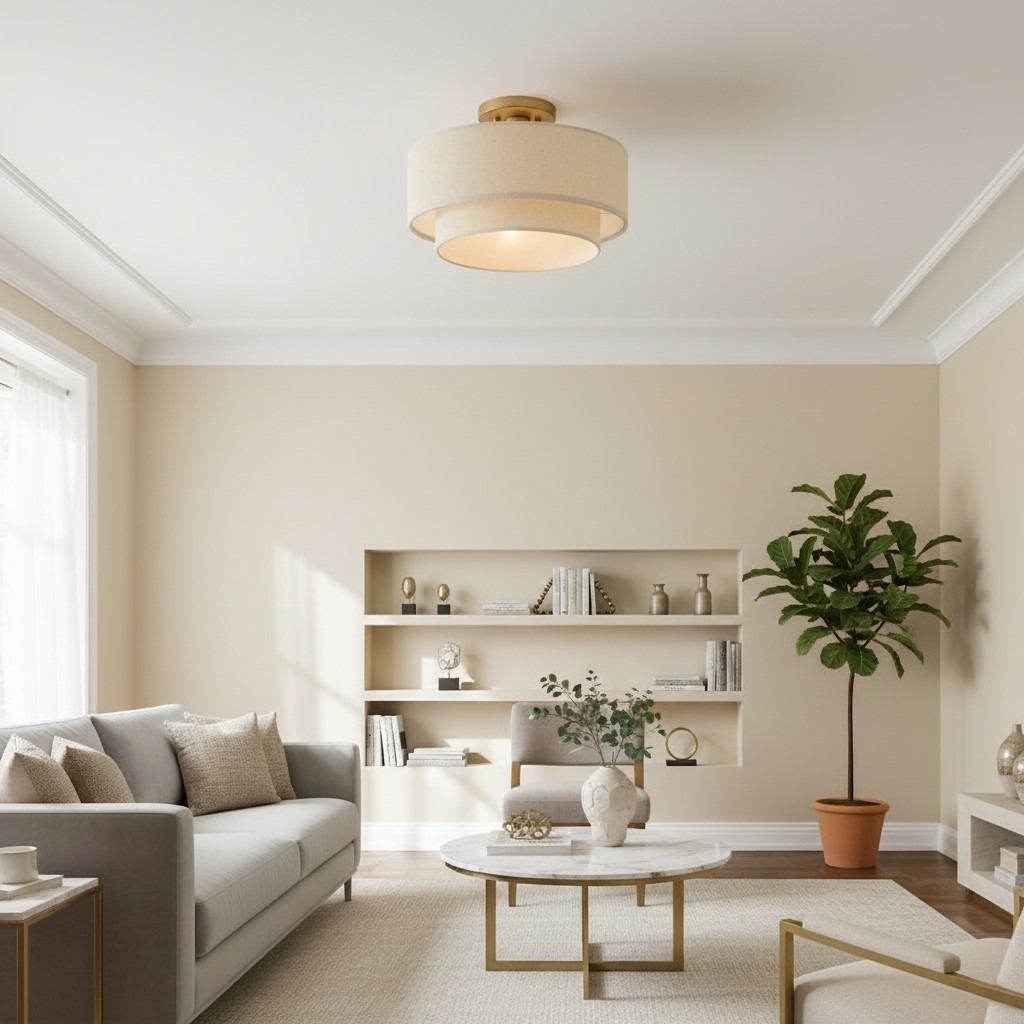 Lumeris Elegant Linen Blend Design Ceiling Light with Modern Style for Living Room K2406