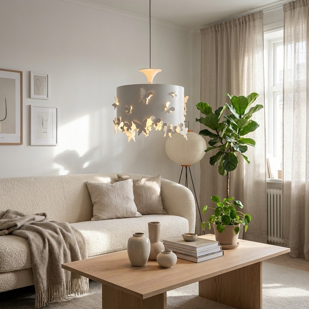 Alaria Sculptural Ambient Pendant Light - Modern Butterfly Lighting for Living Room K2084