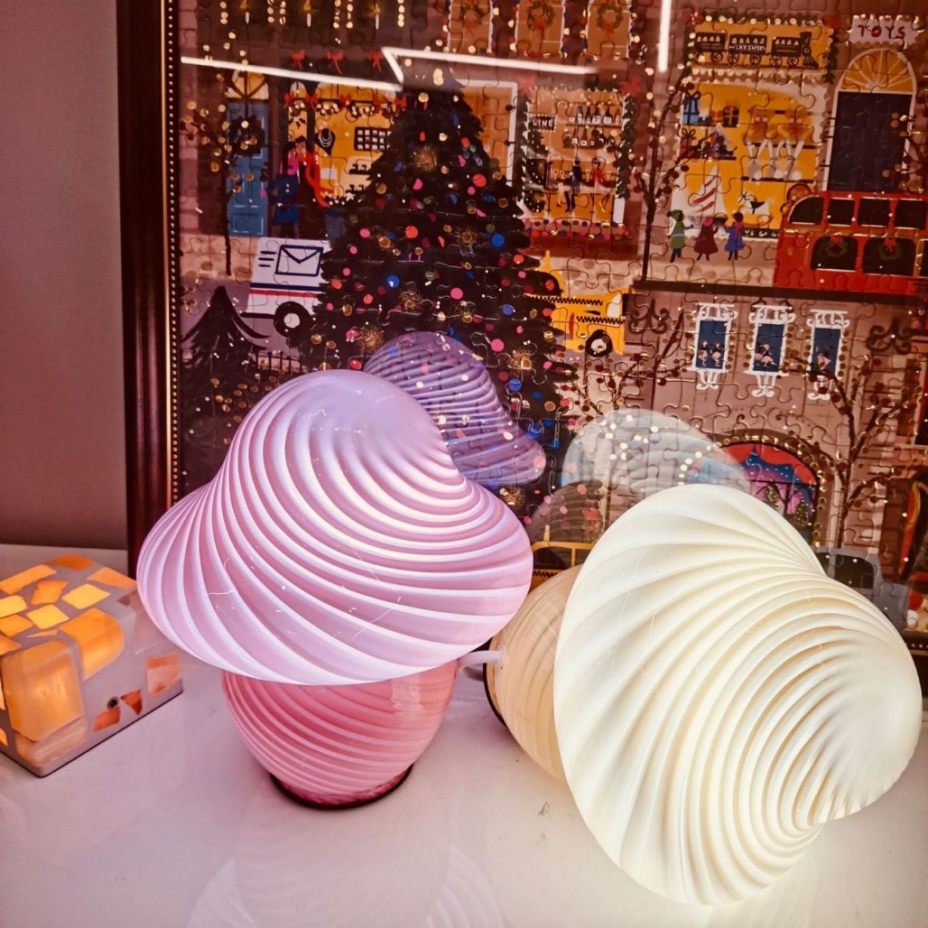Modern Stained Glass Mushroom Night Light K55