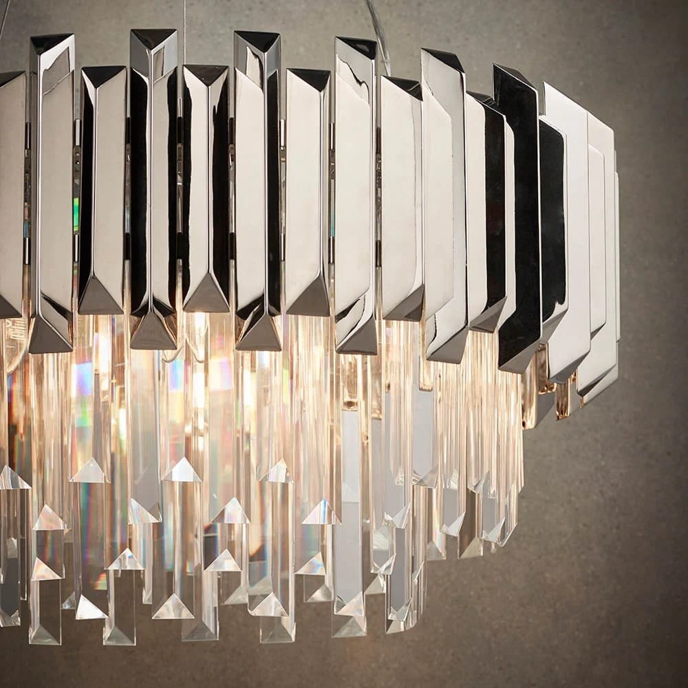 Virelia Contemporary Crystal Pendant Light - Layered Crystal Shade Chandelier K1802