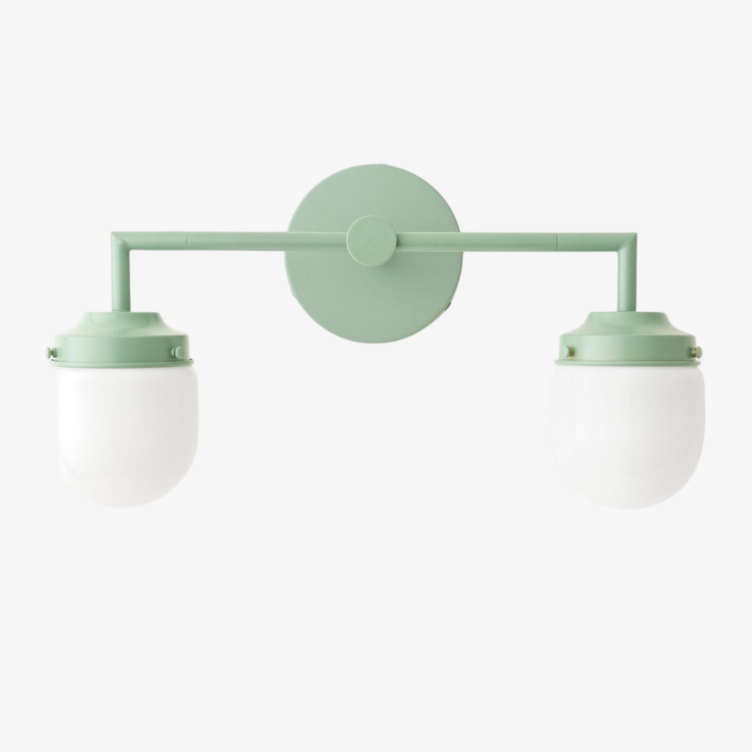 Opalume Double Glass Vanity Light - Retro Industrial Bathroom Wall Lamp K1424